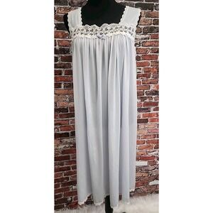 Vintage Nightgown Nighty Babydoll Slip Dress Lace 50's 60's Cottagecore New Blue